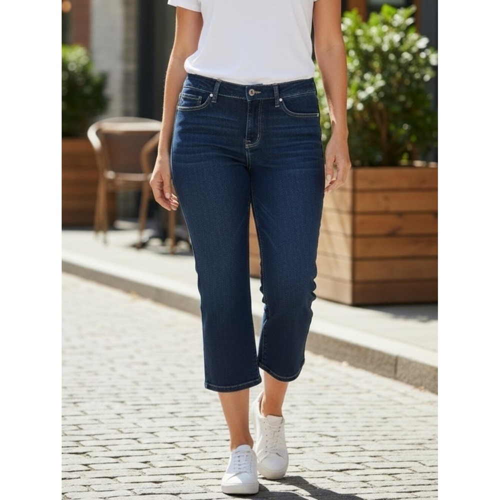 Gemma Rae Cameron Dark Wash Capri Jeans Womens‎ 18W Indigo Stretch Cropped Denim